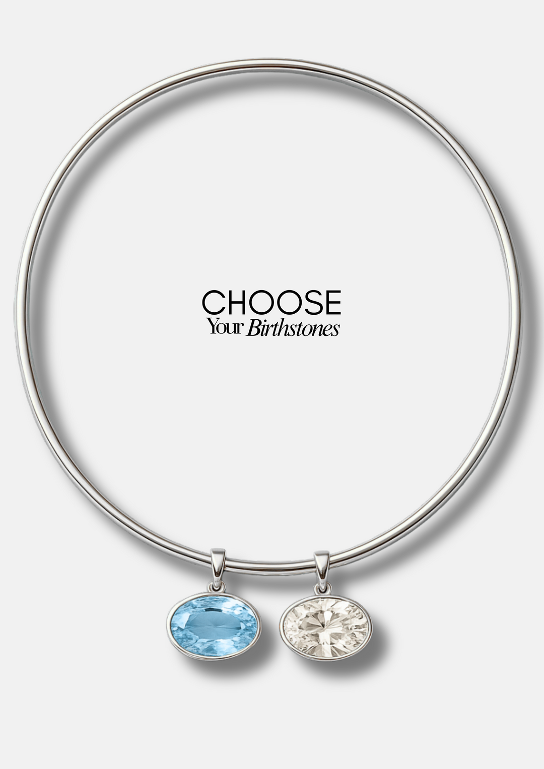 OVAL YOU & ME BIRTHSTONE NECKLACE