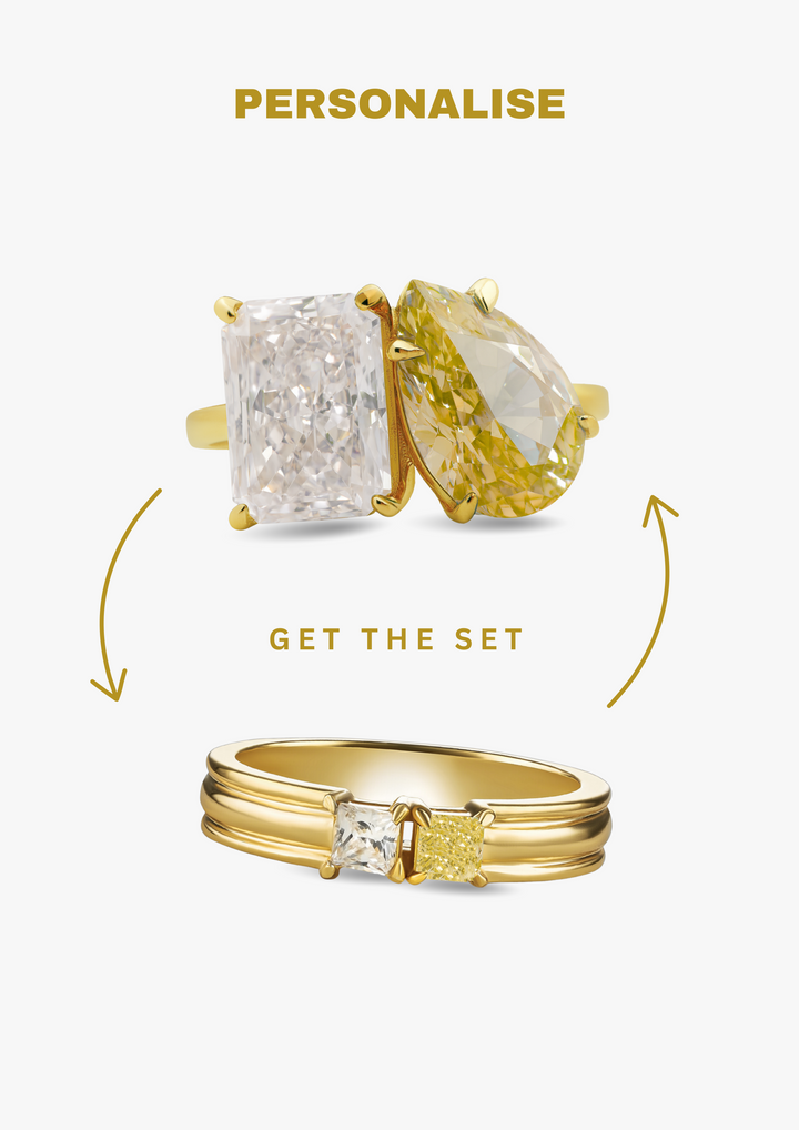The "You & Me" Alara Birth Month Ring Set