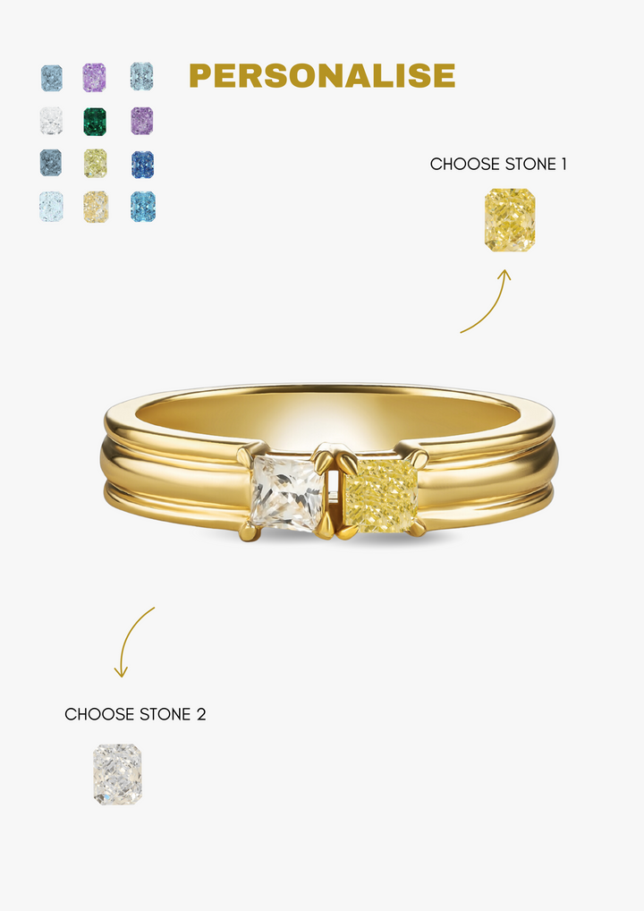 Unisex "You & Me" Alara Birth Month Ring