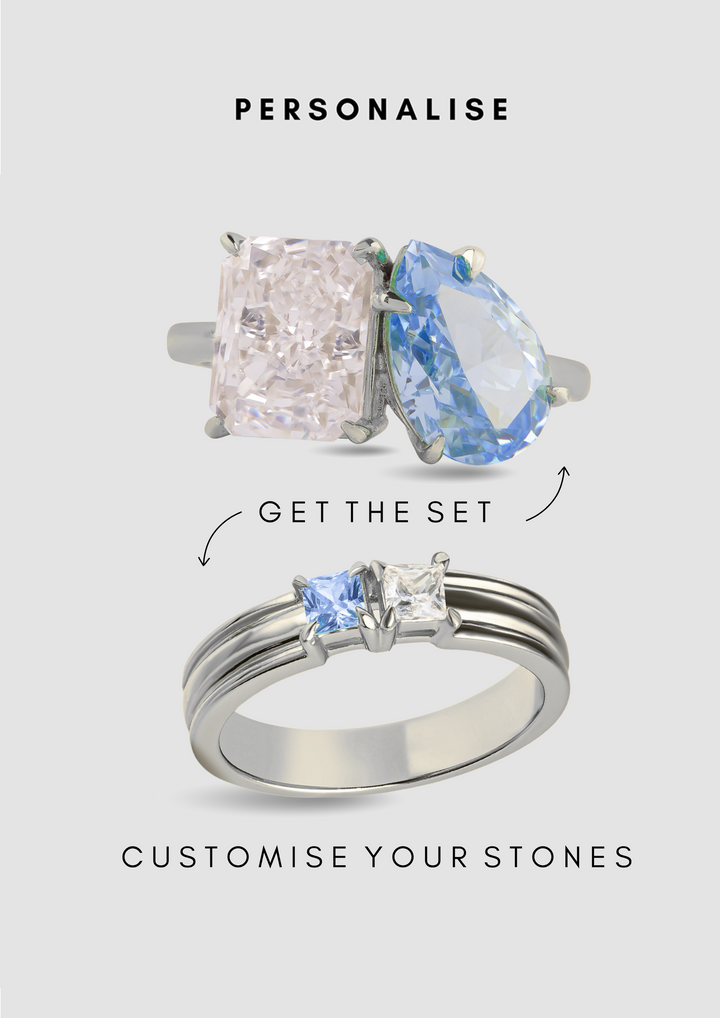 The "You & Me" Alara Birth Month Ring Set