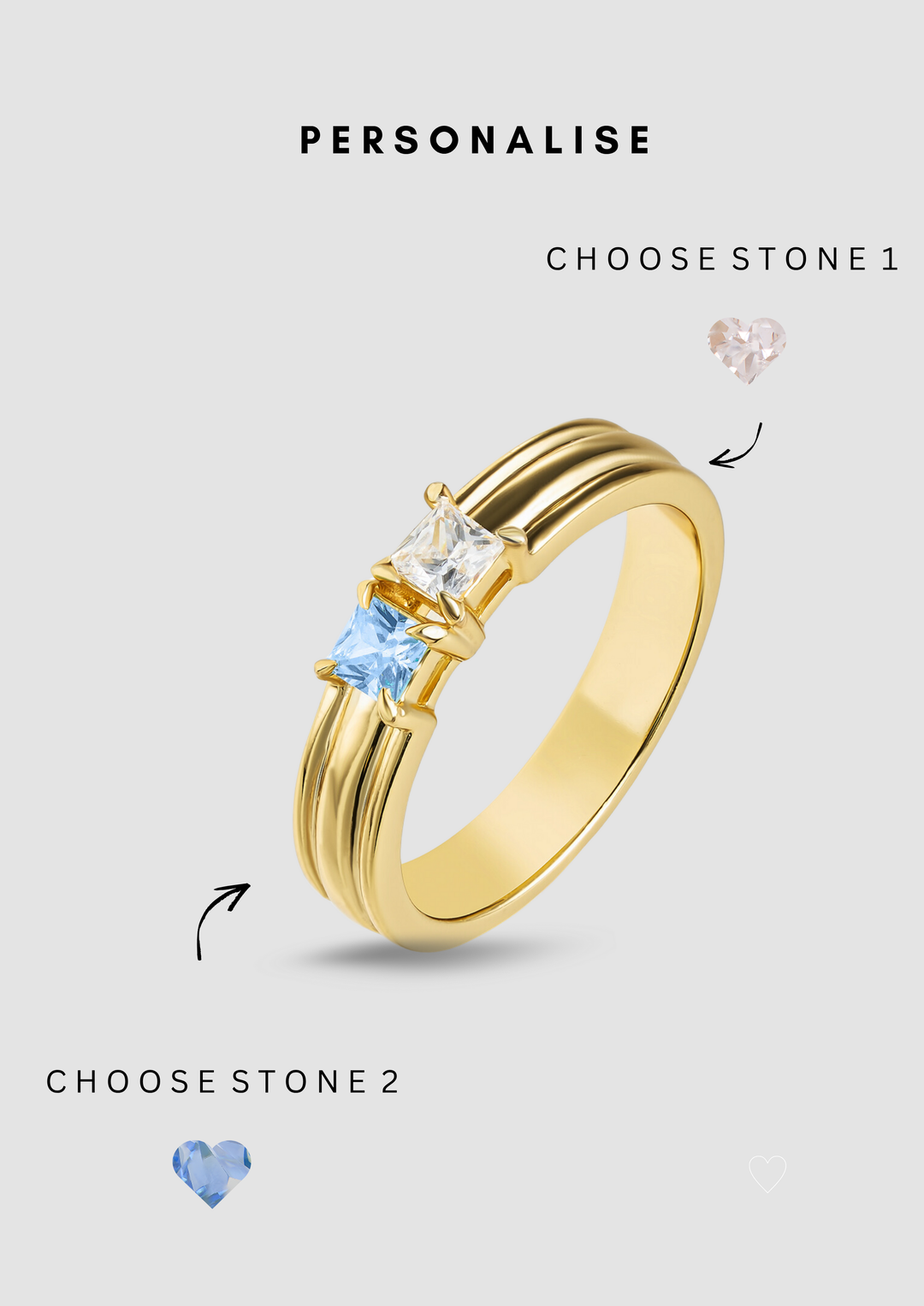 The "You & Me" Alara Birth Month Ring Set