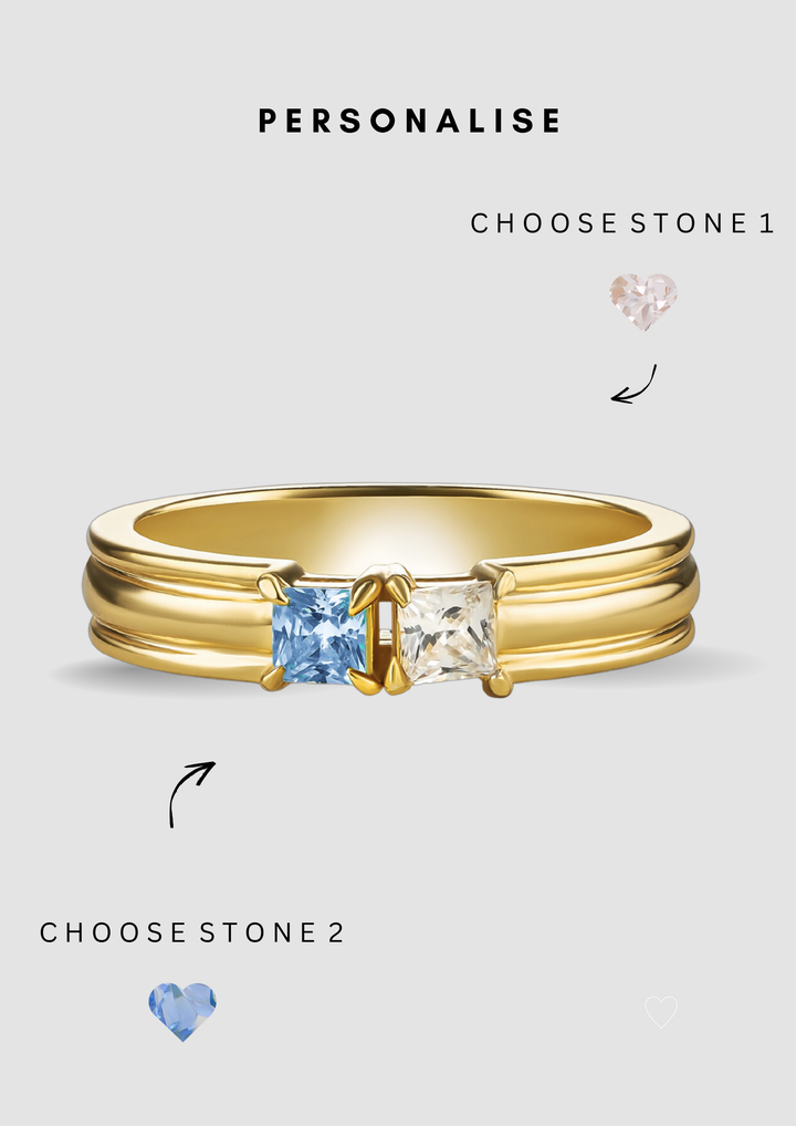 The "You & Me" Alara Birth Month Ring Set