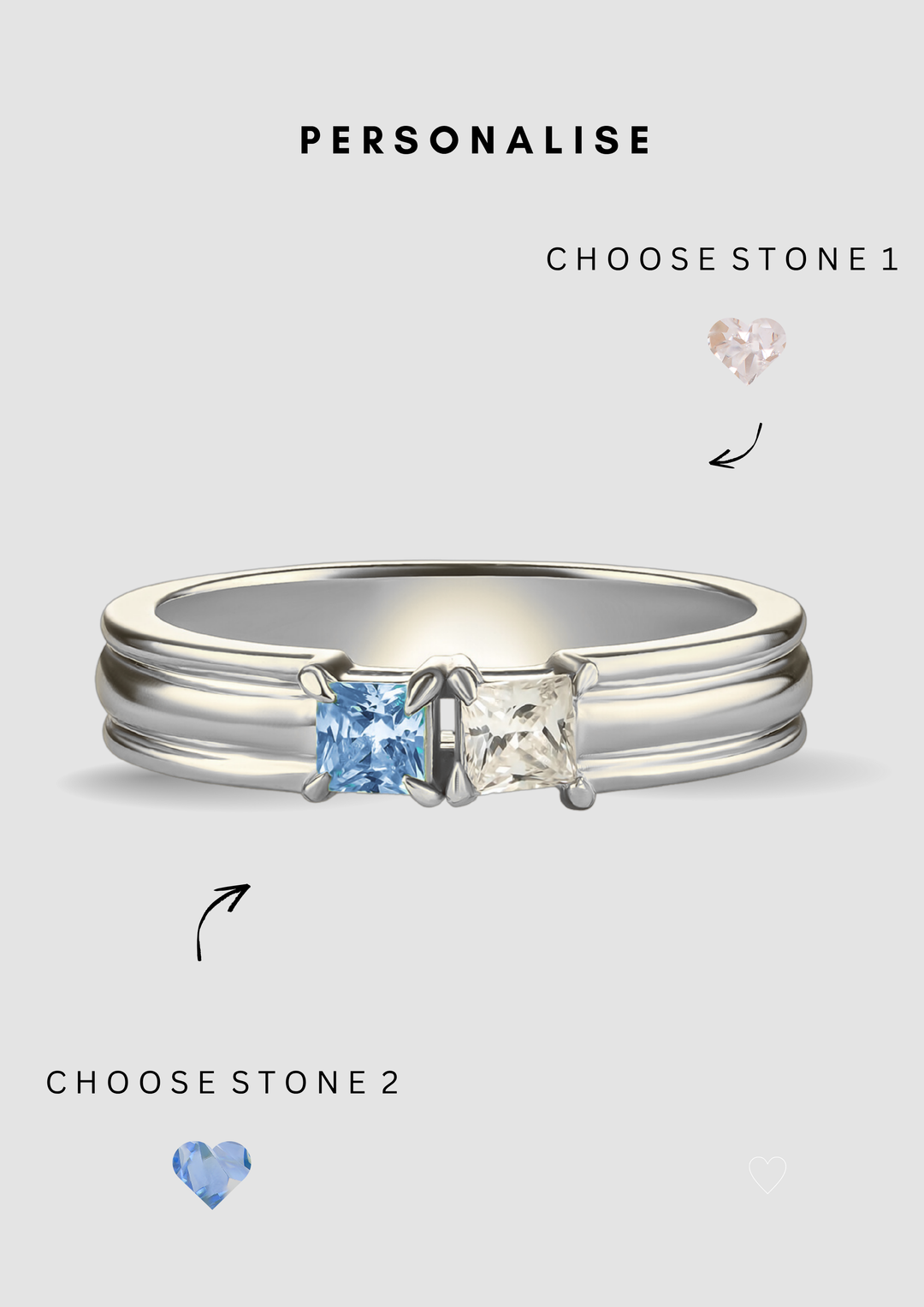 The "You & Me" Alara Birth Month Ring Set