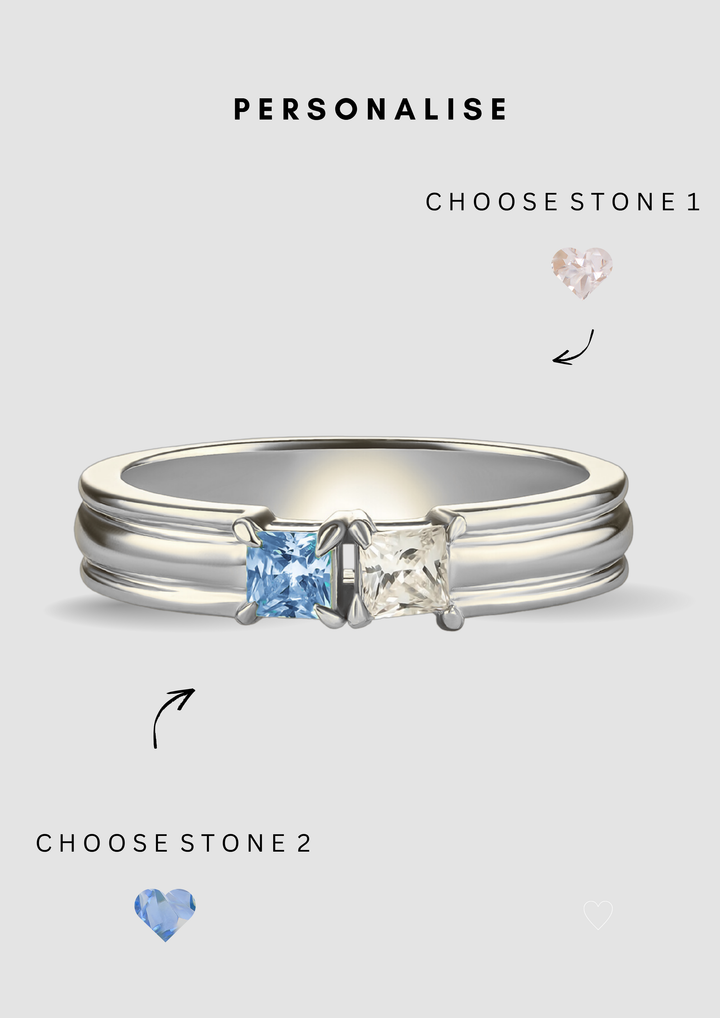The "You & Me" Alara Birth Month Ring Set