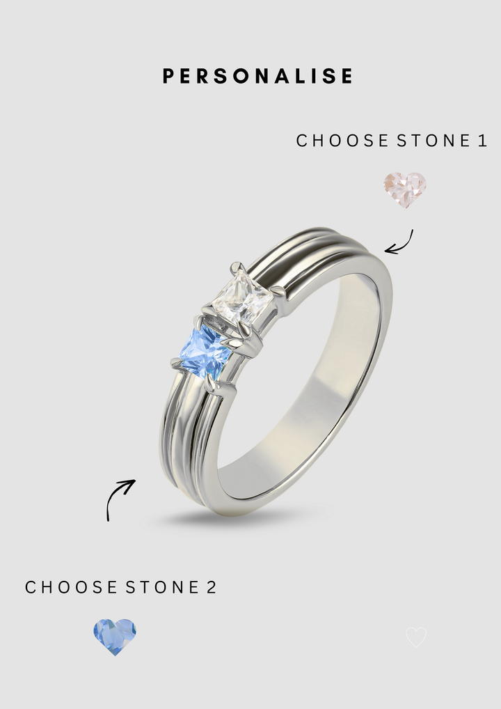 The "You & Me" Alara Birth Month Ring Set