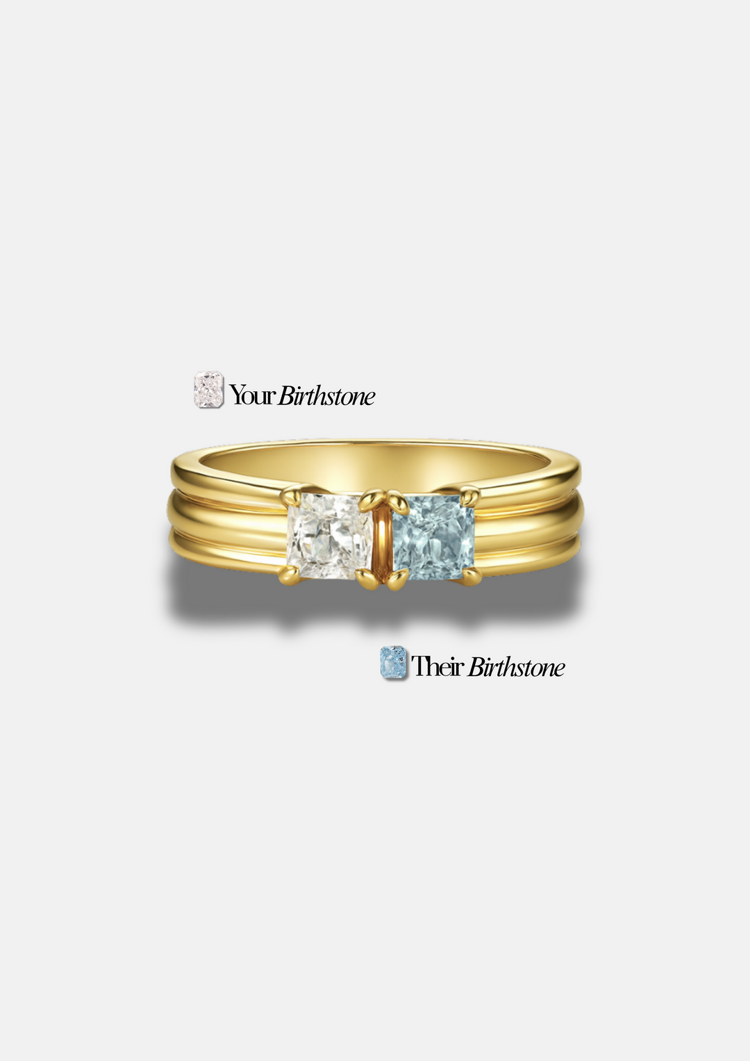 Unisex "You & Me" Birth Month Ring
