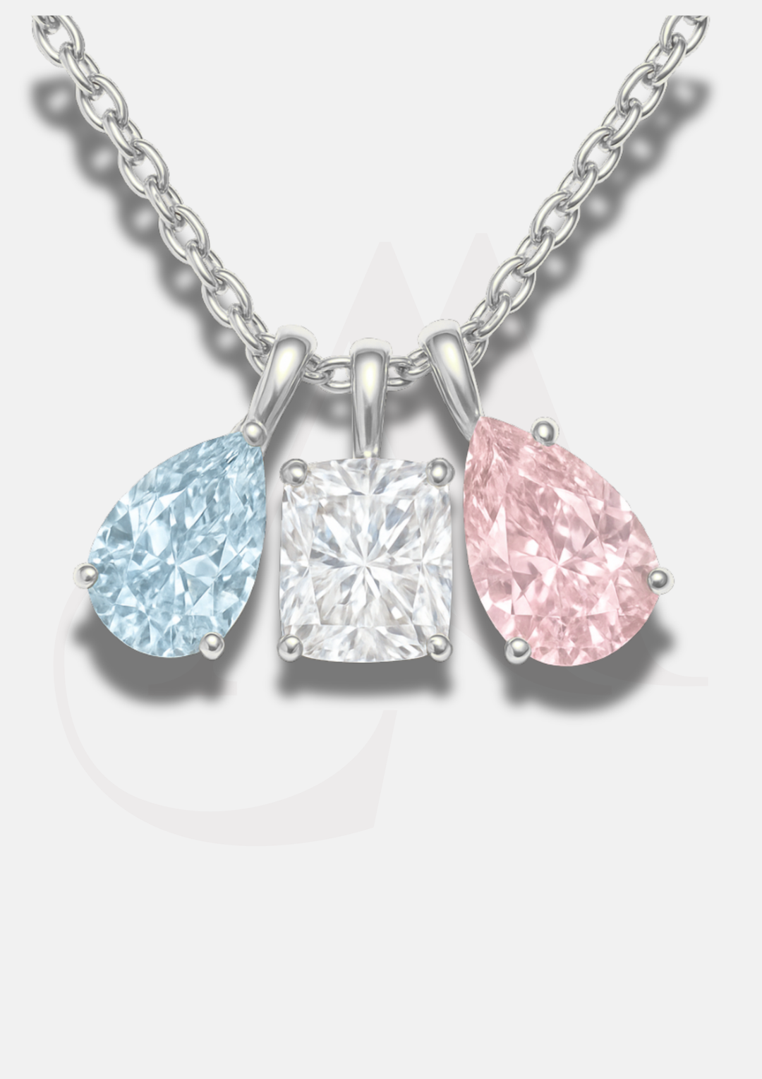 YOU & ME THREE BIRTHSTONE NECKLACE