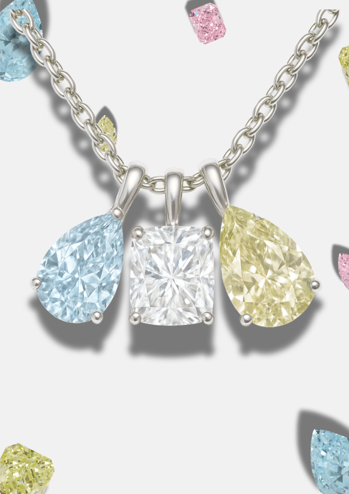YOU & ME THREE BIRTHSTONE NECKLACE