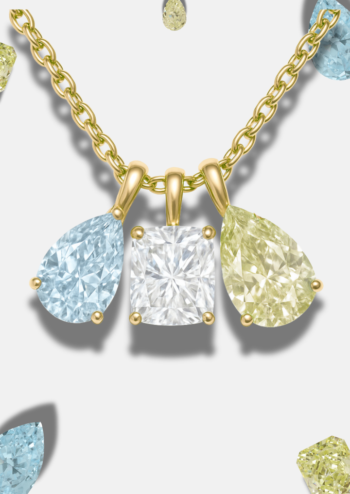 YOU & ME THREE BIRTHSTONE NECKLACE