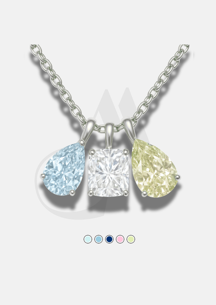 YOU & ME THREE BIRTHSTONE NECKLACE